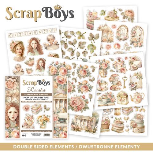ScrapBoys – Rosalia Pop up Elements paperilehtio 152 x 152 cm1