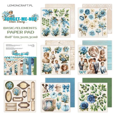 dear diary forget me not elements elements for fussy cutting pad scrapbooking papers 203x203cm lemoncraft 1