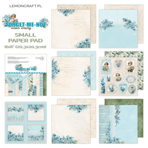 dear diary forget me not small paper pad pad of scrapbooking papers 203x203cm lemoncraft 1