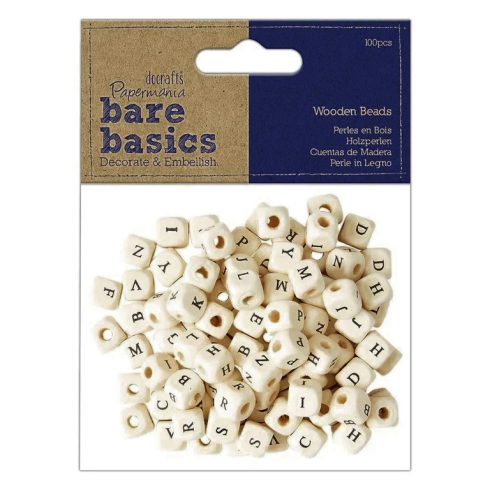 Bare Basics Wooden Alpha Beads – Puuhelmet lajitelma (100kpl)