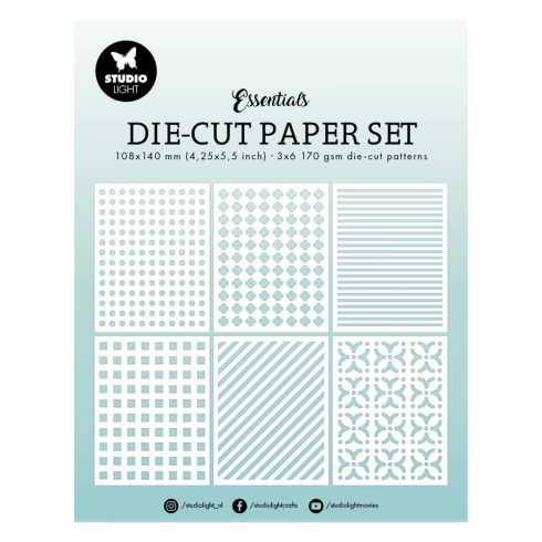 Die-Cut Paper Set – Koristekartonki lajitelma 10,8 x 14 cm (18 kpl)