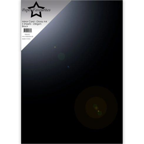 Paper Favourites Mirror Card Glossy Black – Peilikartonki musta A4 250g (5 kpl)