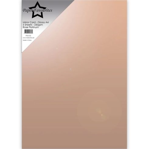 Paper Favourites Mirror Card Glossy Rose – Peilikartonki roosa A4 250g (5 kpl)