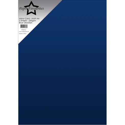 Paper Favourites Mirror Card Matt Blue – Peilikartonki sininen A4 250g (5 kpl)