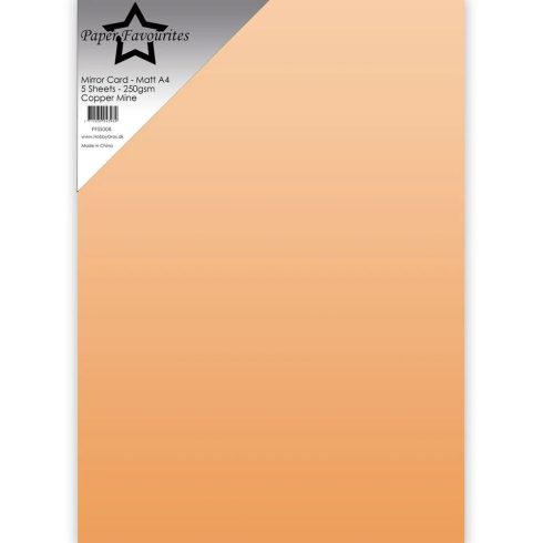 Paper Favourites Mirror Card Matt Copper – Peilikartonki kupari A4 250g (5 kpl)