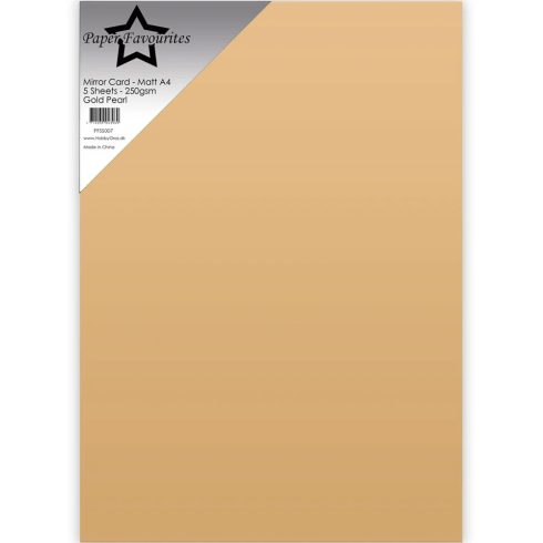 Paper Favourites Mirror Card Matt Gold – Peilikartonki kulta A4 250g (5 kpl)