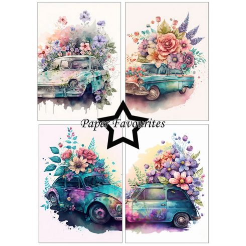Paper Favourites – Floral Cars paperilajitelma A5 2