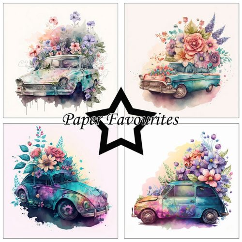 Paper Favourites – Floral Cars paperilajitelma2