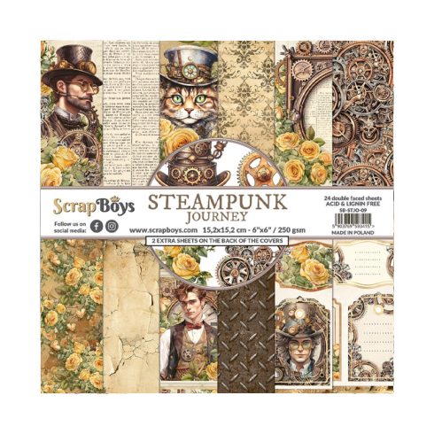 ScrapBoys – Steampunk Journey paperilehtiö 15,2 x 15,2 cm