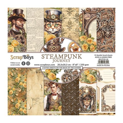 ScrapBoys – Steampunk Journey paperilehtiö 20,3 x 20,3 cm