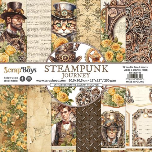 ScrapBoys – Steampunk Journey paperilehtiö 30,5 x 30,5 cm