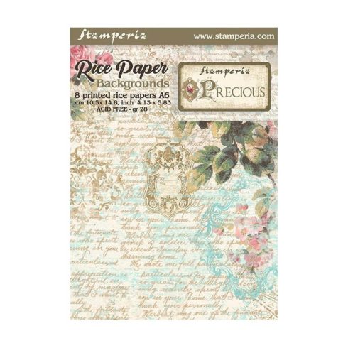 Stamperia riisipaperi – Precious Backgrounds Rice Paper (A6)