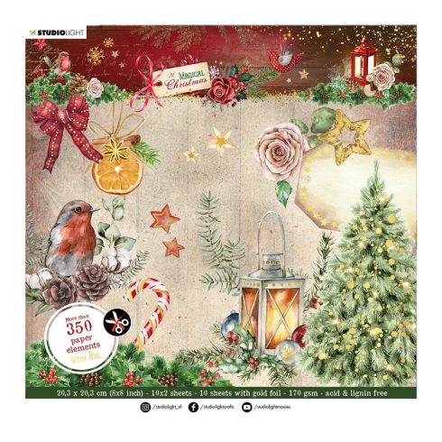 Studio Light – Magical Christmas Elements paperilehtiö 20,3 x 20,3 cm