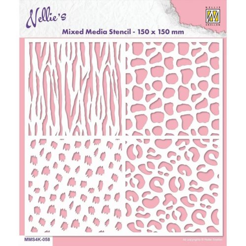 Nellie’s Mixed Media Stencil sapluuna – Animal Prints