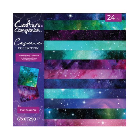 Crafter’s Companion Cosmic Collection – Pearl kartonkilajitelma 15,2 x 15,2 cm