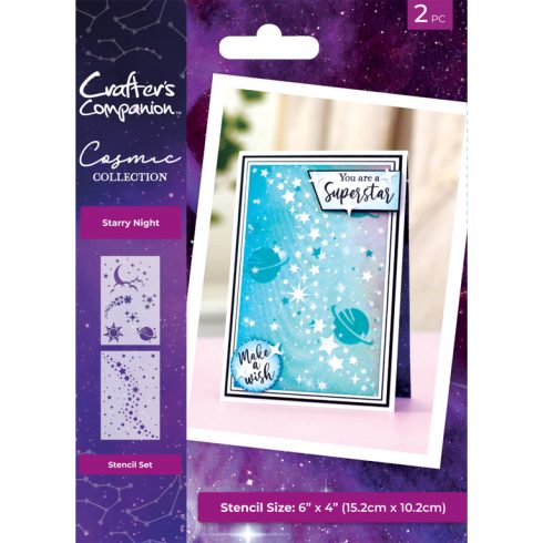Crafter's Companion sapluuna – Cosmic Collection Stencil Starry Night