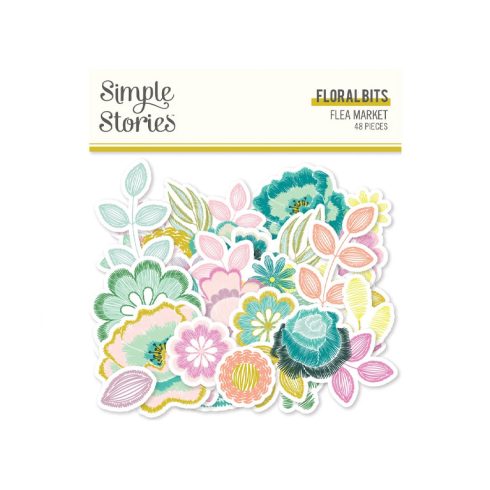 Simple Stories – Floral Bits & Pieces Flea Market leikekuvat (48 kpl)