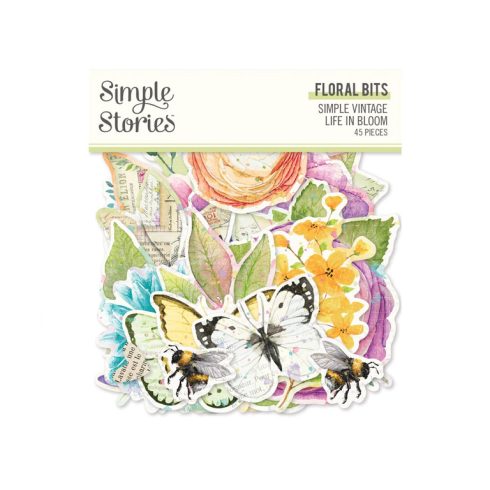 Simple Stories – Floral Bits & Pieces Life in Bloom leikekuvat (45 kpl)