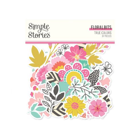 Simple Stories – Floral Bits & Pieces True Colors leikekuvat (37 kpl)