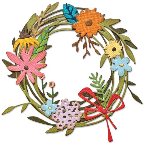 Sizzix Thinlits stanssi – VAULT FUNKY FLORAL WREATH1