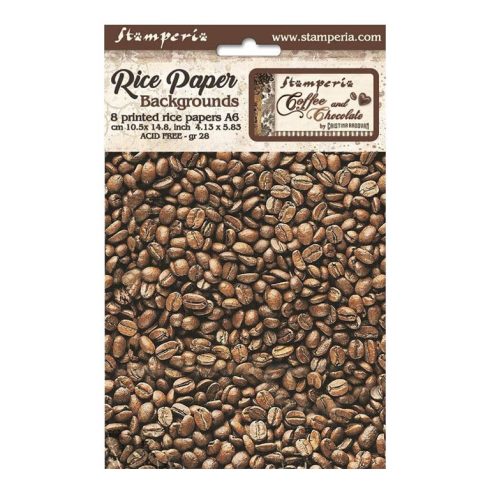 Stamperia riisipaperi – Coffee and Chocolate Backgrounds Rice Paper (A6)