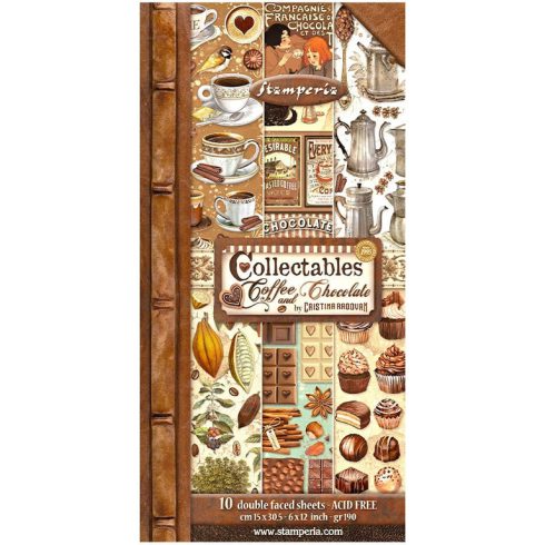 Stamperia – Coffee and Chocolate Collectables paperilajitelma 15 x 30,5 cm