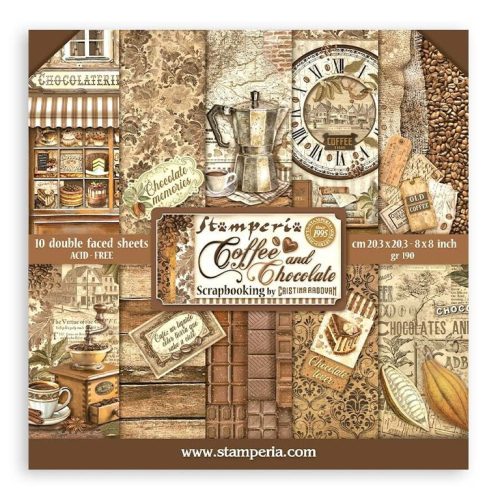 Stamperia – Coffee and Chocolate paperilajitelma 20,3 x 20,3 cm