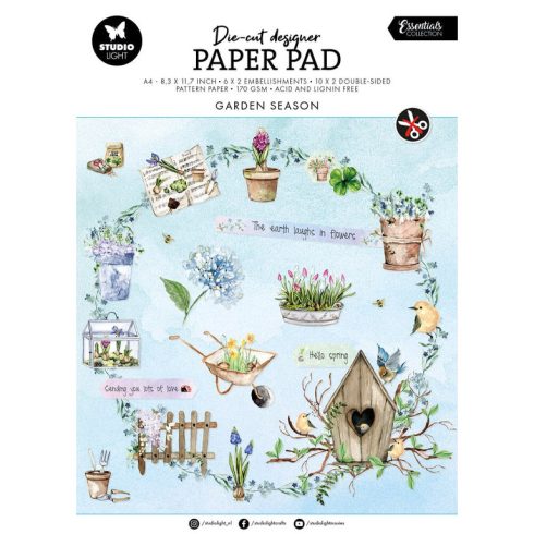 Studio Light Die-Cut Designer Paper Pad – Garden Season paperilehtiö A4