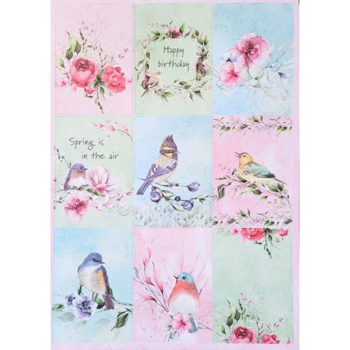 Studio Light Die Cut Designer Paper Pad – Spring Birds paperilehtio A4 4