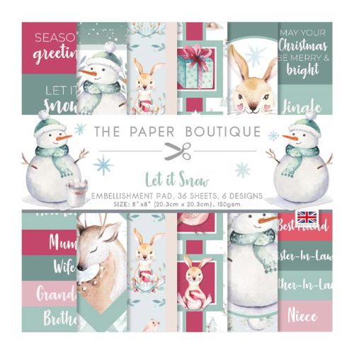 The Paper Boutique – Let it Snow Embellishment paperilehtiö 20,3 x 20,3 cm