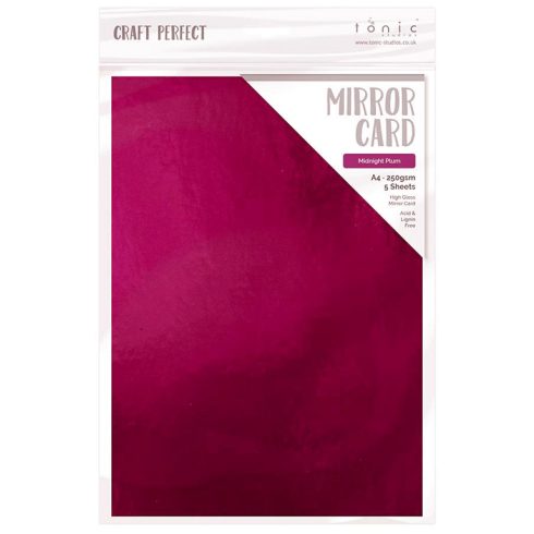 Tonic Studios Mirror Card High Glossy Peilikartonki Pinkki A4 (5kpl)