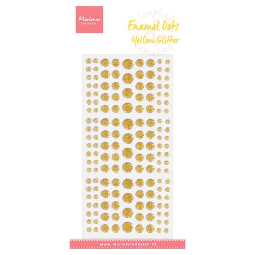 Marianne Design – Enamel Dots Yellow Glitter 3D-tarra