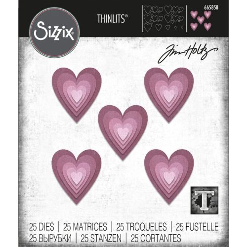Sizzix Thinlits Colorize stanssi – STACKED TILES, HEARTS