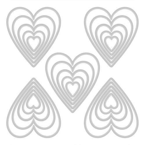 Sizzix Thinlits Colorize stanssi – STACKED TILES HEARTS2