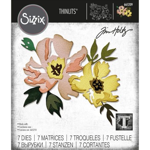 Sizzix Thinlits stanssi – BRUSHSTROKE FLOWERS #1