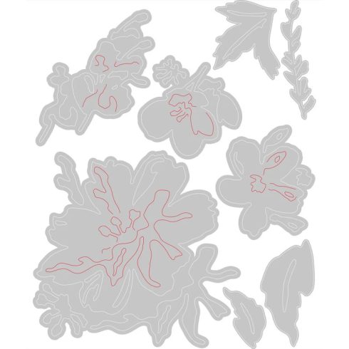 Sizzix Thinlits stanssi – BRUSHSTROKE FLOWERS 2 1