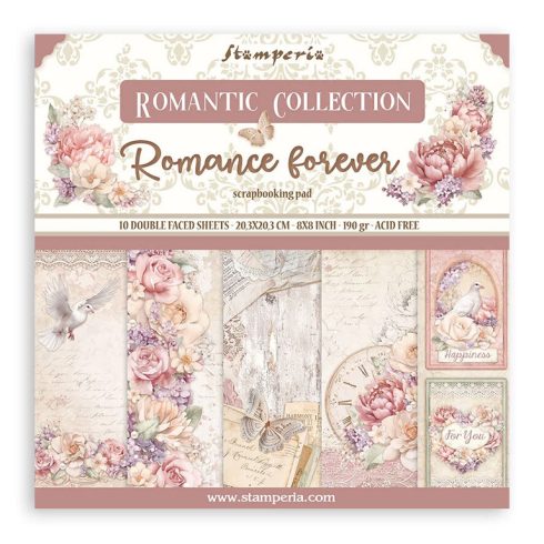 Stamperia – Romance Forever paperilajitelma 20,3 x 20,3 cm