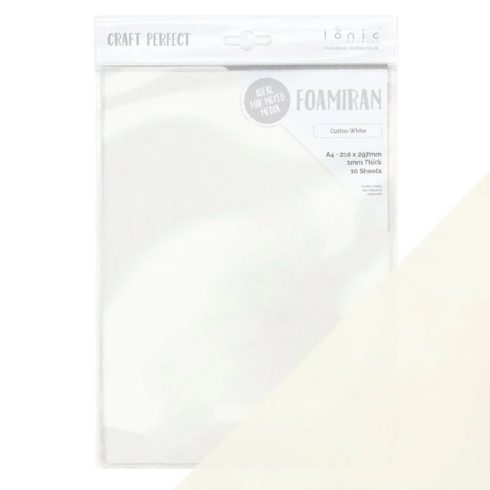Tonic Studios Foamiran Cotton White – Softis valkoinen A4 (10kpl)