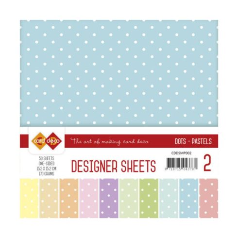 Card Deco – Designer Sheets Dots Pastels paperilajitelma 15,2 x 15,2 cm