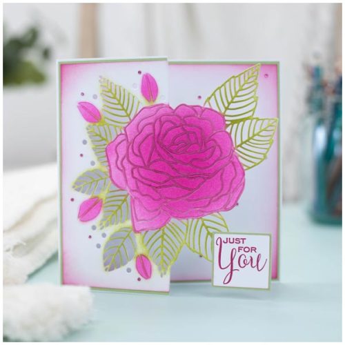 Crafters Companion Half Create a Card stanssi – ROSE BLOOM1