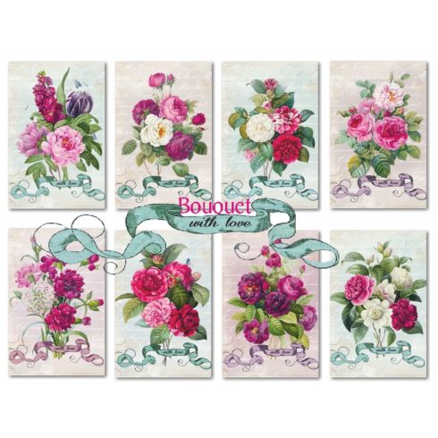 Decorer – Bouquet korttikuvat 7 x 10,8 cm (24 kpl)