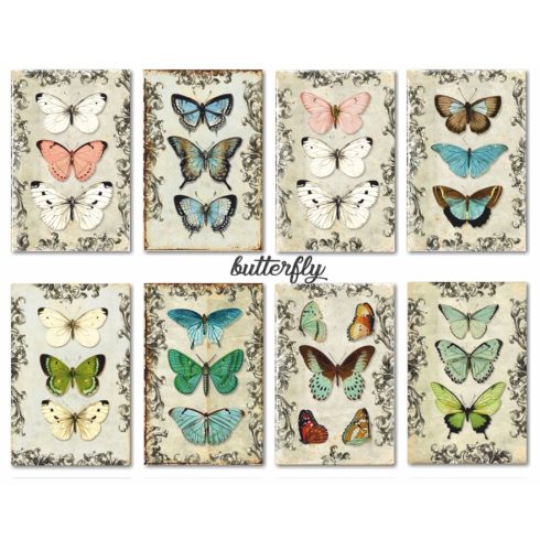 Decorer – Butterfly korttikuvat 7 x 10,8 cm (24 kpl)
