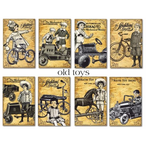 Decorer – Old Toys korttikuvat 7 x 10,8 cm (24 kpl)