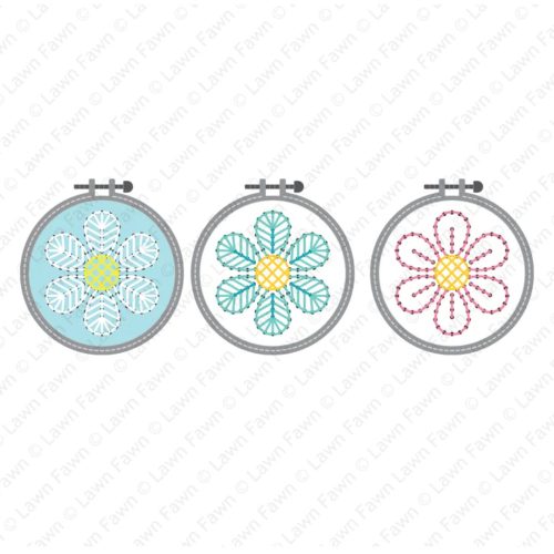 Lawn Fawn stanssi – EMBROIDERY HOOP FLOWER ADD ON1
