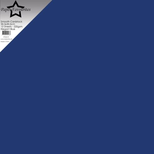 Paper Favourites Smooth Cardstock Elegant Blue – Kartonki 30x30cm 220g (10 kpl)