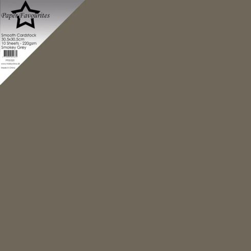 Paper Favourites Smooth Cardstock Smokey Grey – Kartonki 30x30cm 220g (10 kpl)