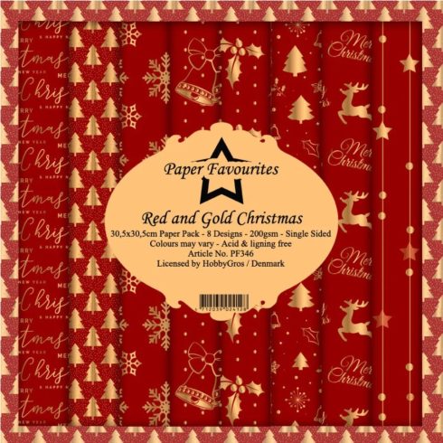 Paper Favourites – Red and Gold Christmas paperilajitelma 30,5 x 30,5 cm