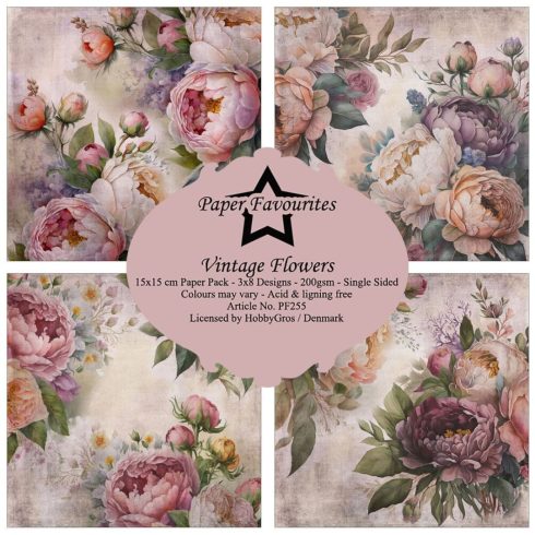 Paper Favourites – Vintage Flowers paperilajitelma 15 x 15 cm 1