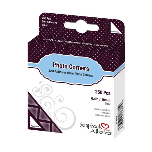 Scrapbook Adhesives – Photo Corners Clear valokuvakulmat (250kpl)