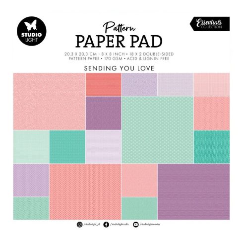 Studio Light Paper Pad – Sending You Love paperilehtiö 20,3x20,3